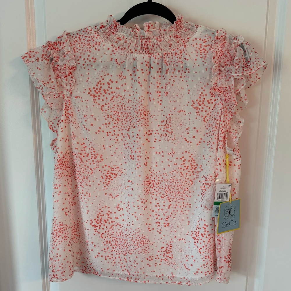 CeCe Women's Blush Ruffle Sleeve Blouse